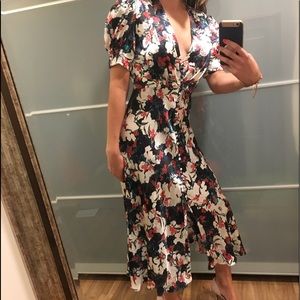 Saloni Floral button down dress